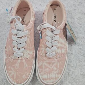 Tom's Alpargata Womens Size 7 Fenix Tie Dye sneaker cloudy pink patchwork batik